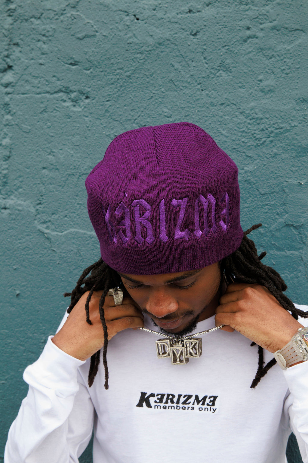 Double Purple Beanie
