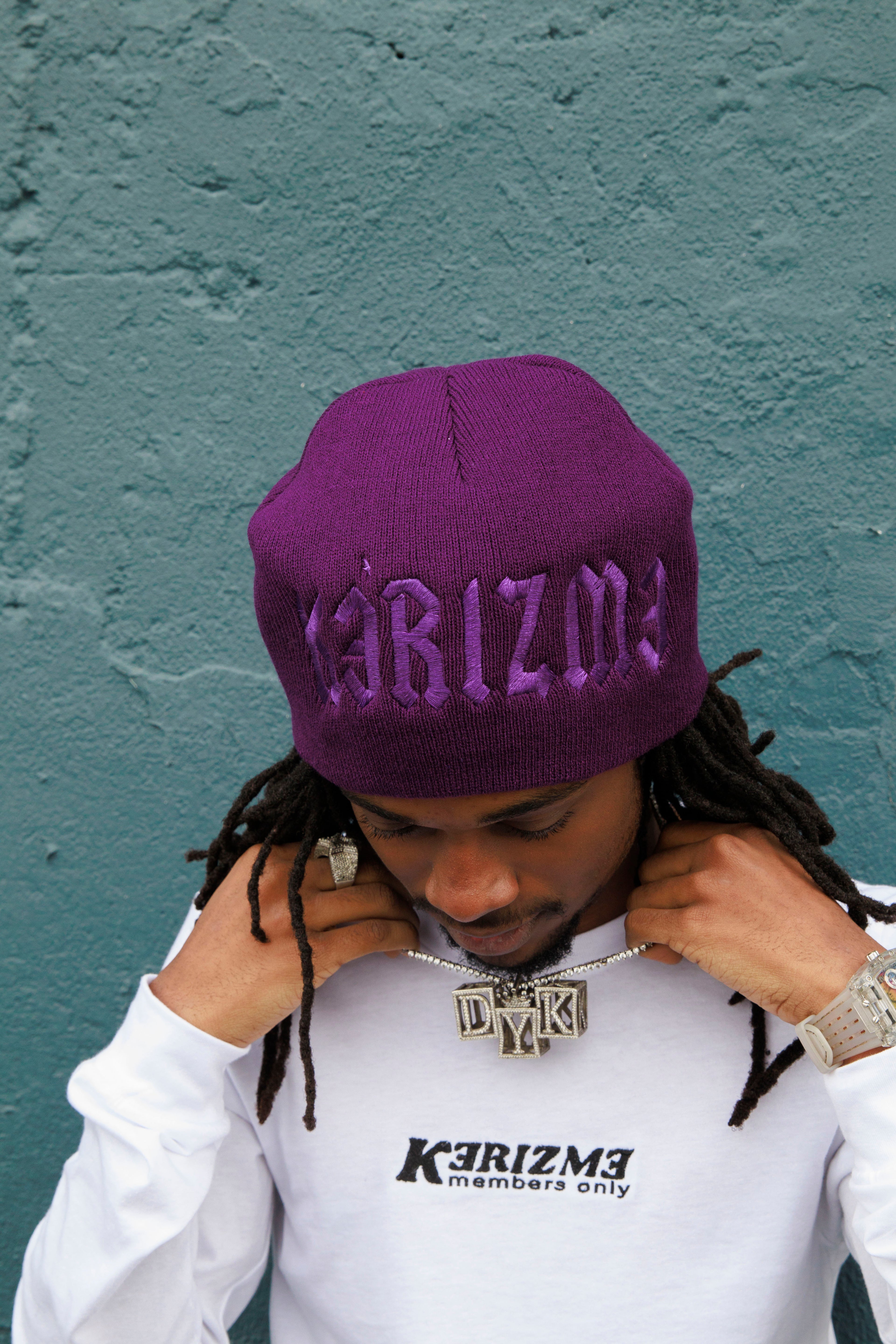 Double Purple Beanie