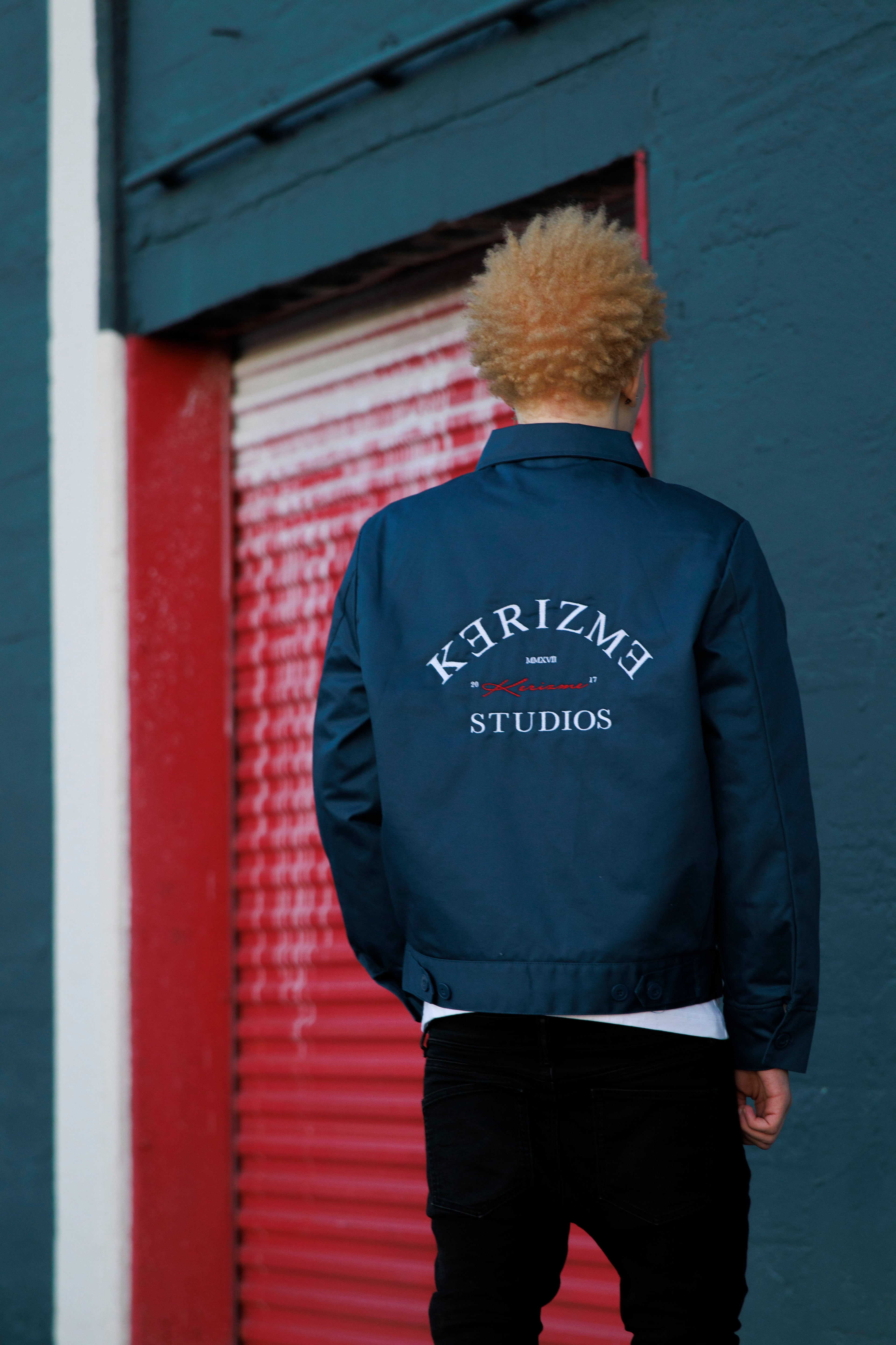 Navy Blue Kəˈrizmə Utility Jacket
