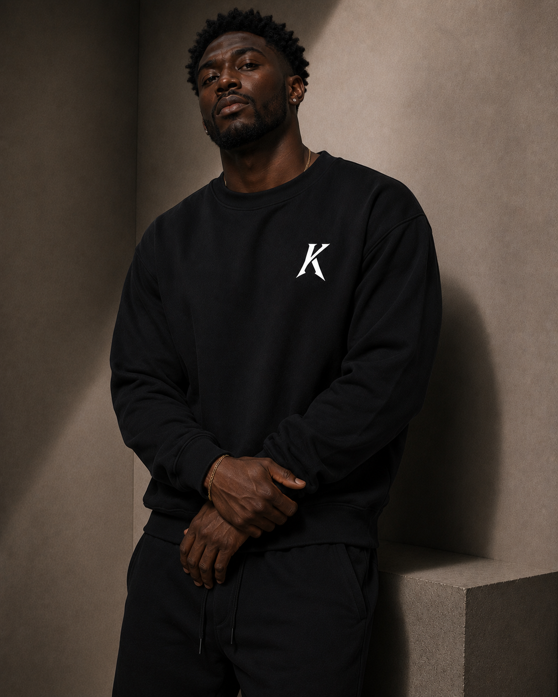Signature Oversized Crewneck — Onyx