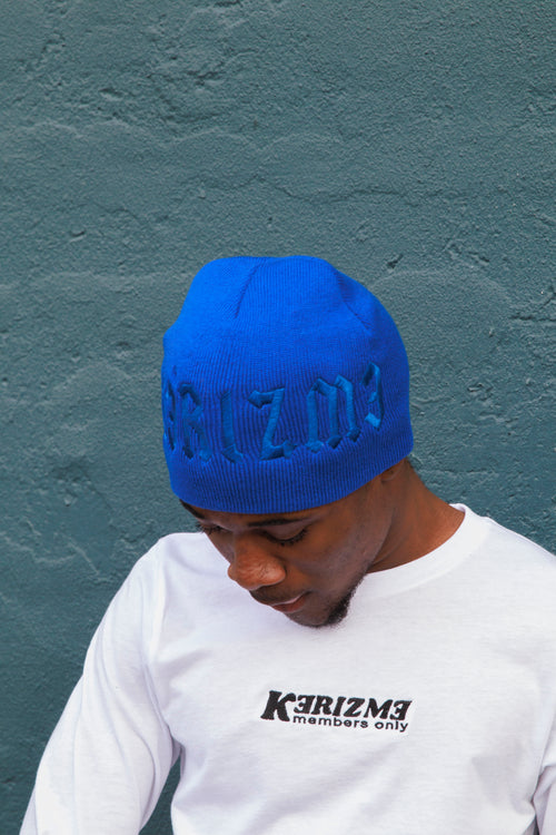 Double Blue Beanie